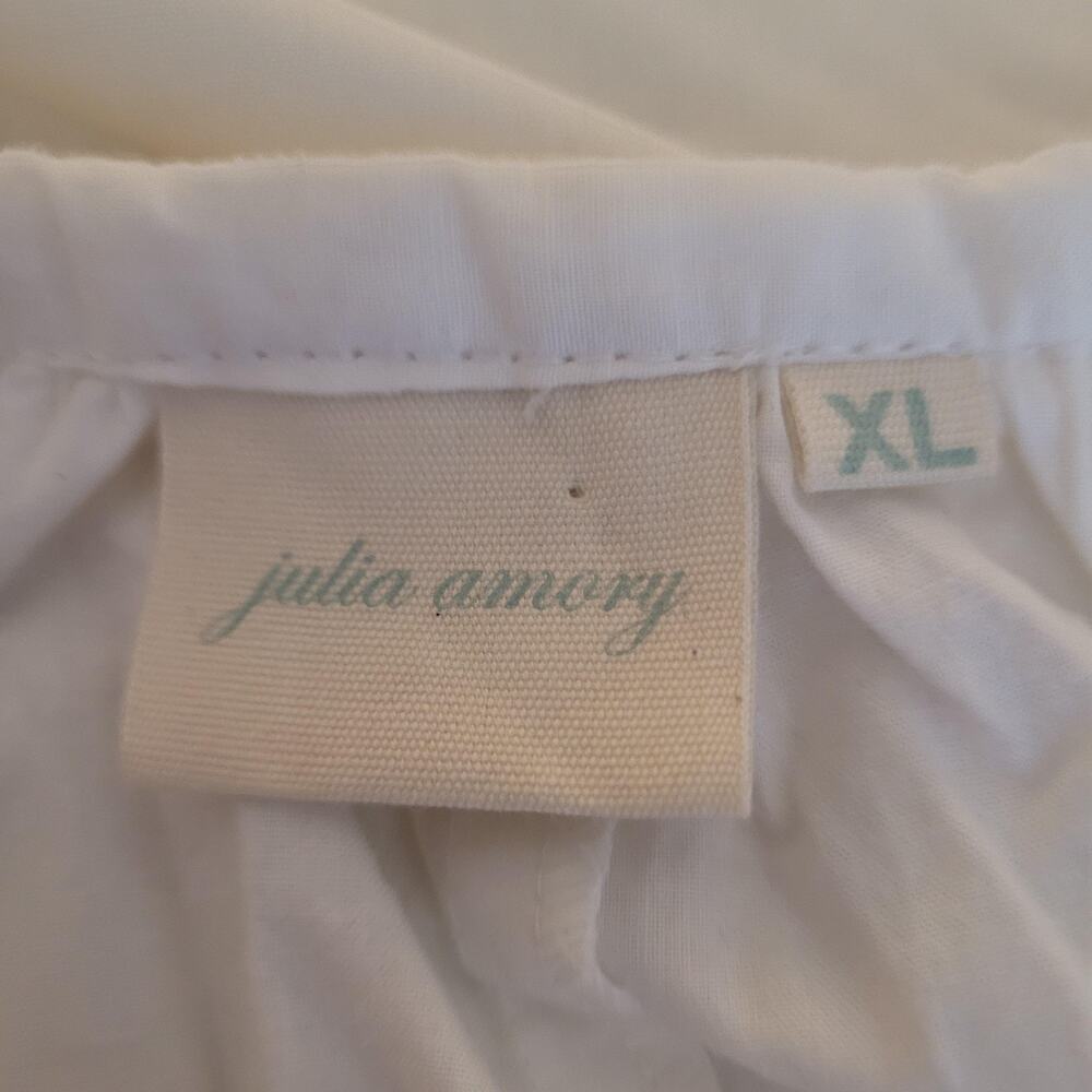 Julia Amory Dress 2XL White Yellow Coatue Caftan Embroidered Boho Maxi Belted - Picture 9 of 15